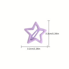 12pcs Cartoon Star Hair Clips for Girls & Kids