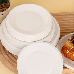 50 PCS Disposable Paper Plates 12.17 Inches Large Decorative Wedding Plates