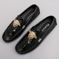 Men's Crocodile Loafer Shoes Lightweight Non Slip Driving Spring