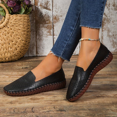 Women's Hollow Solid Loafers Slip on Shoes Lightweight Casual