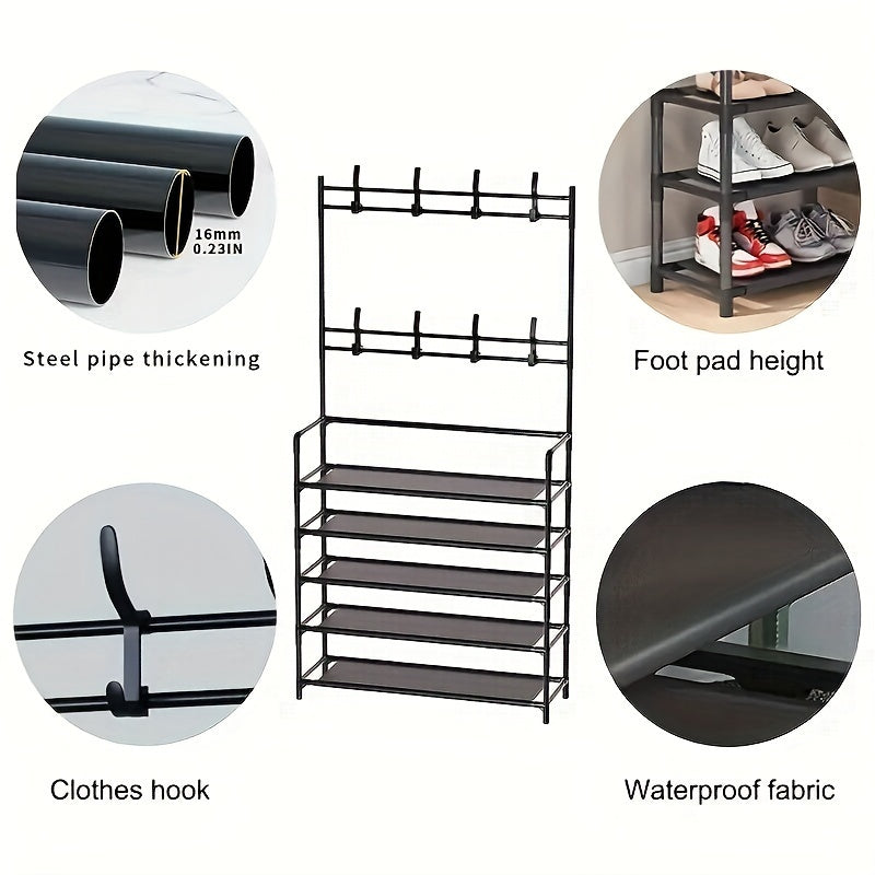 Floor Coat Rack Shoes Rack Multifunctional Storage Coat Garment Rack
