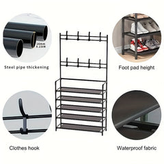 Floor Coat Rack Shoes Rack Multifunctional Storage Coat Garment Rack
