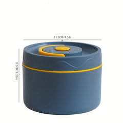 2pcs Stainless Steel Insulated Lunch Box Double layer Portable Meal Box Round
