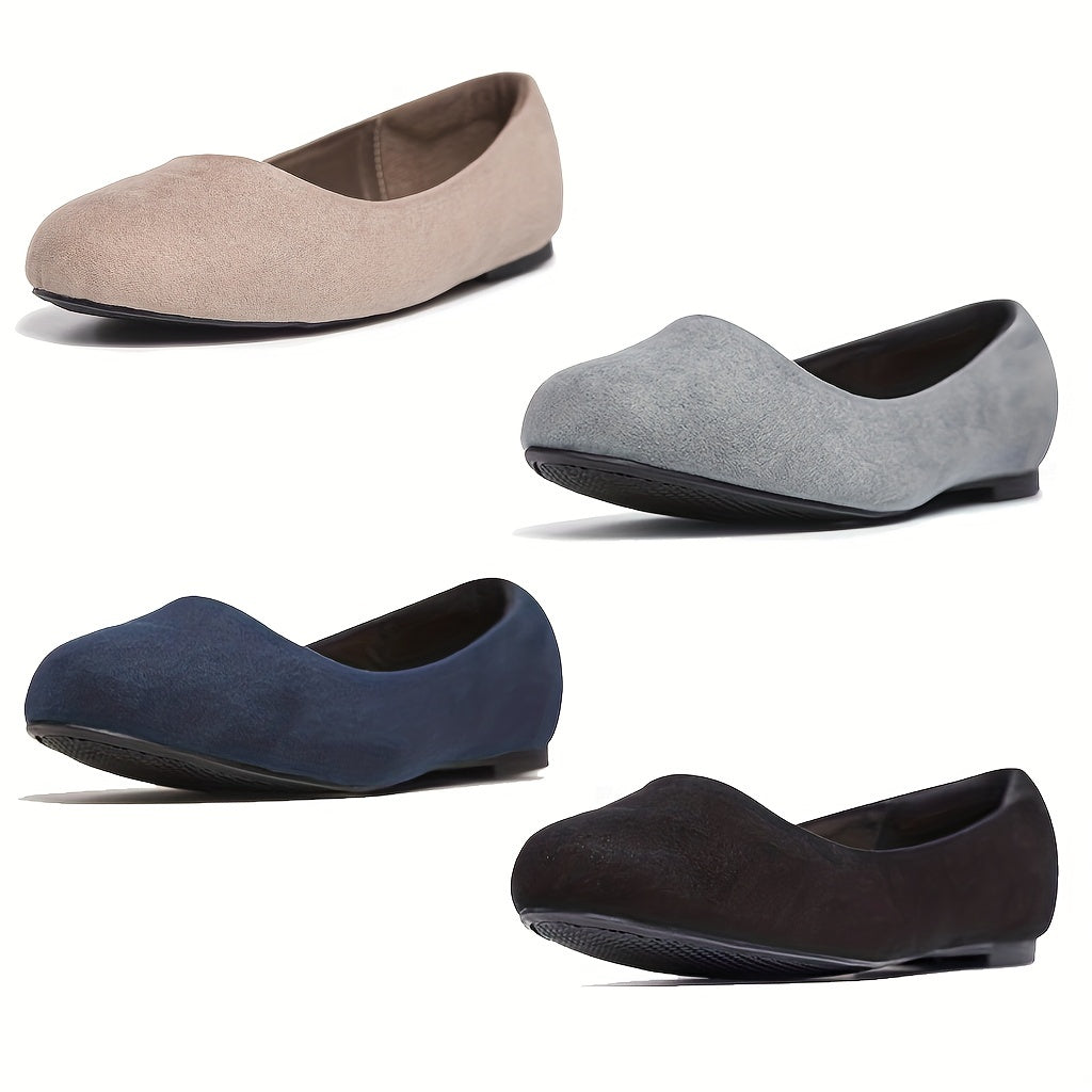 Women's Comfy Ballet Flats Soft Slip-On Walking Shoes
