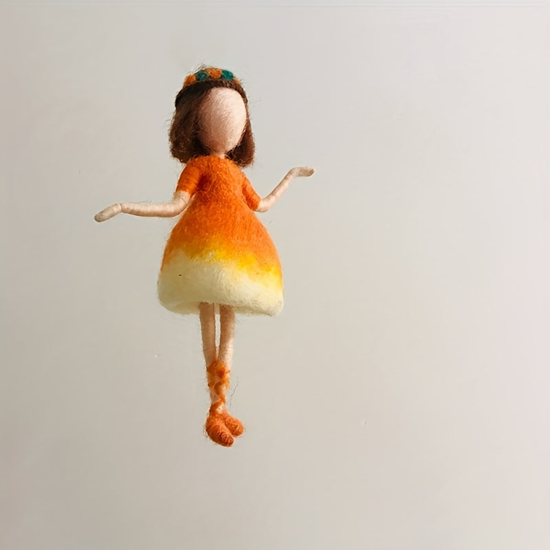 Orange Fairy Wool Felt DIY Material Gift Doll Decoration