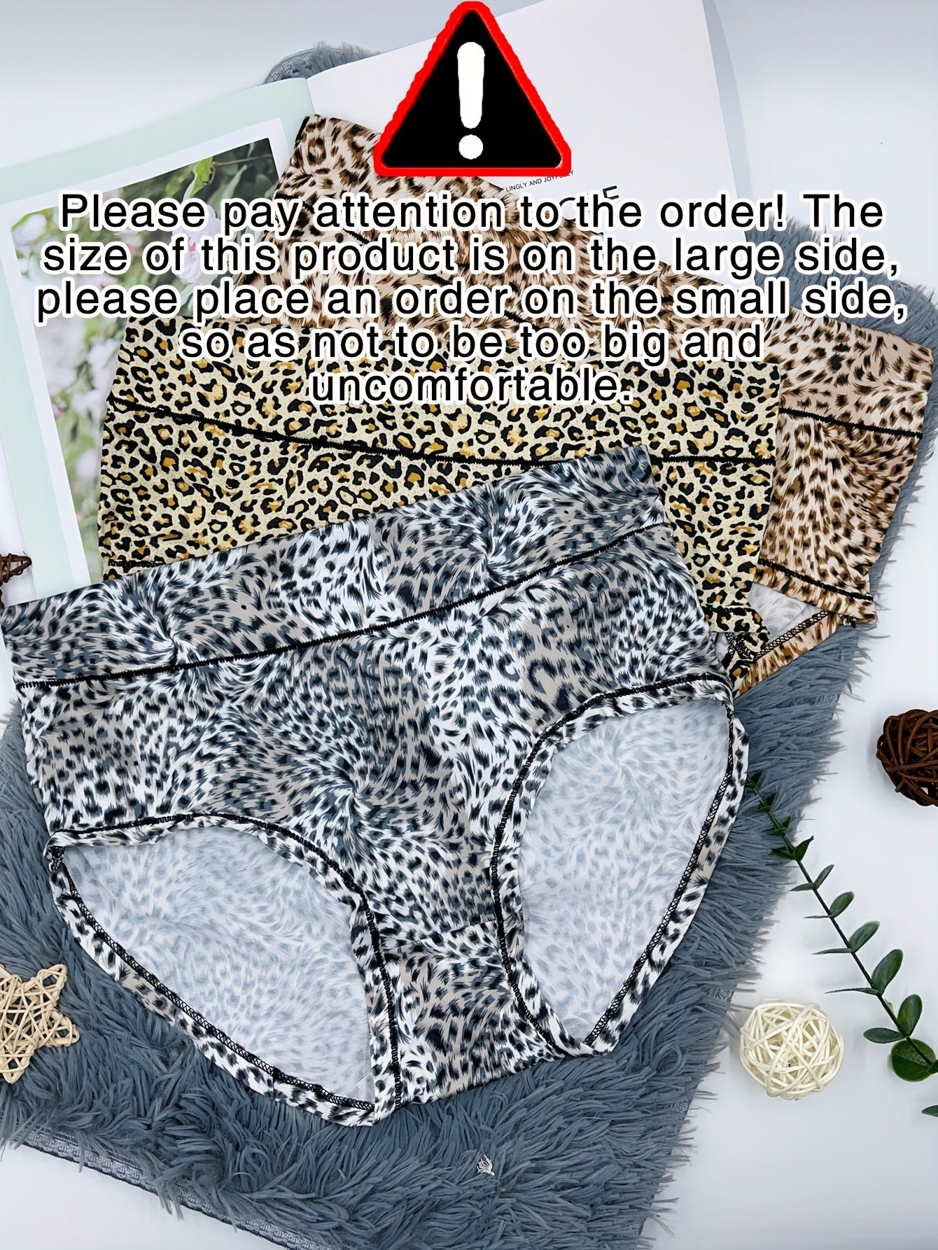 3pcs Leopard Print Briefs Comfy & Stretchy Intimates Panties