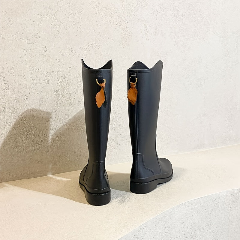 Women's Mid Calf Rain Boots Slip On Waterproof Shoes