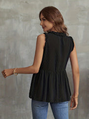 Chiffon V Neck Tank Top Casual Summer Sleeveless Loose Fit