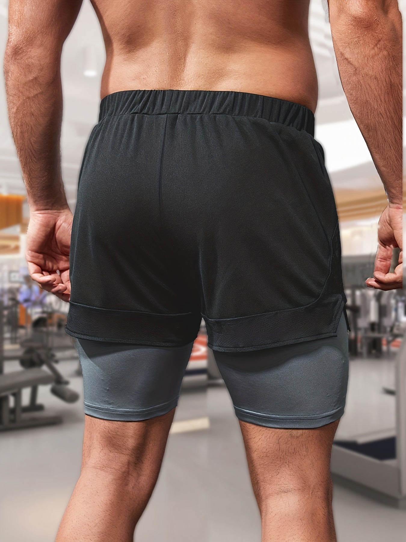 Men's Casual Sports 2 in 1 Shorts RACCOON Pattern Running Shorts