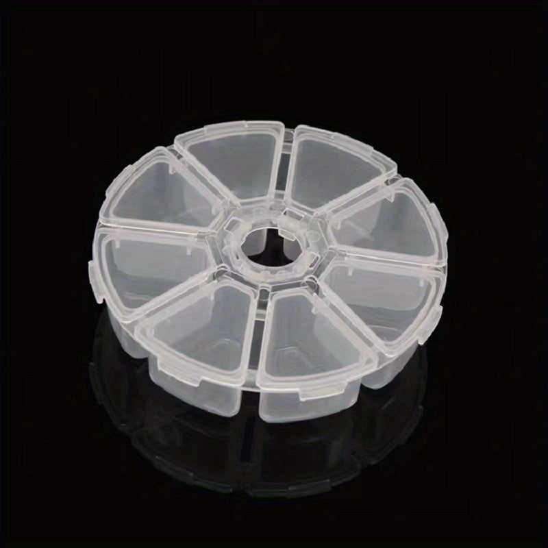 Clear Plastic Storage Box 8 Grids Round DIY Diamond Painting Accessories