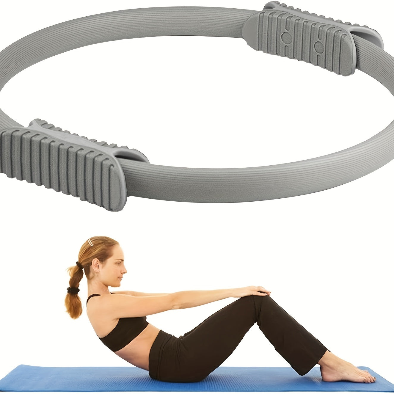 Pilates Ring with Double Handle - Yoga Training Equipment for Thigh Toning