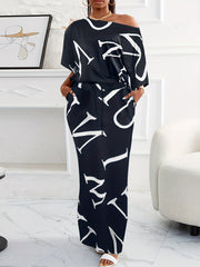Letter Print Two piece Set Short Sleeve Tops & Skirts Outfits