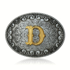 26 Initial Letters Family Name Denim Stunt Belt Buckle