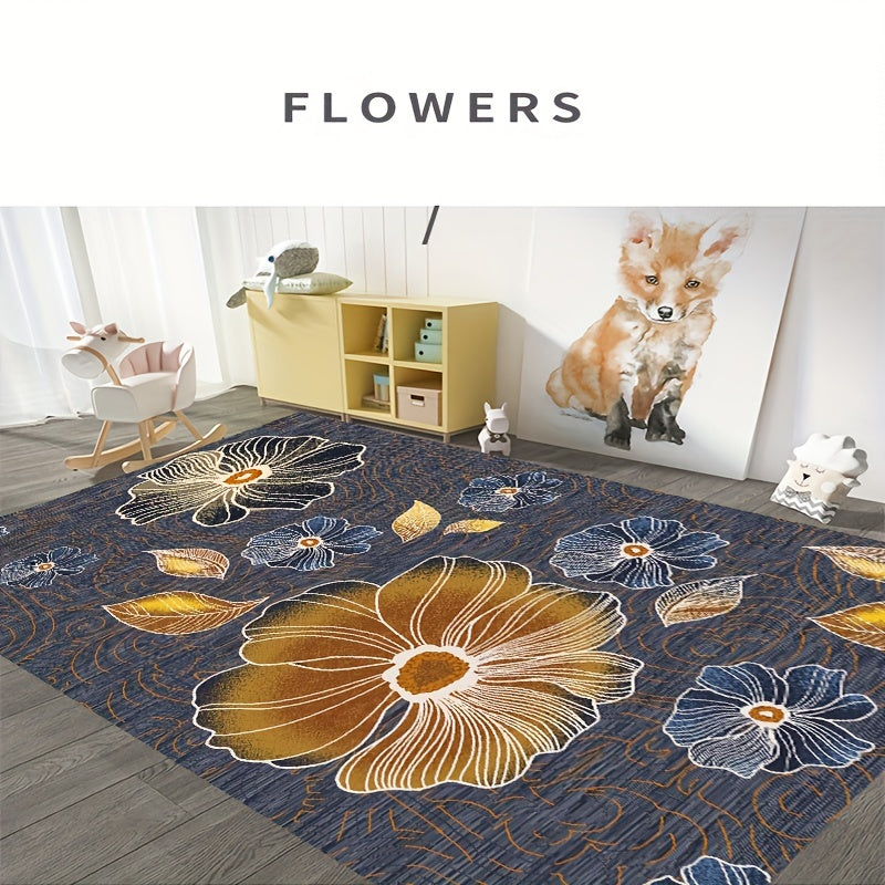 Boho Flower Pattern Kitchen Rug Anti Fatigue Carpet Mat