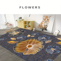 Boho Flower Pattern Kitchen Rug Anti Fatigue Carpet Mat