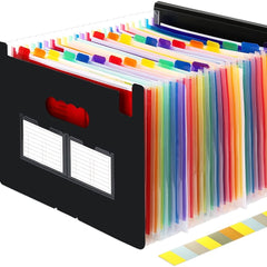 Accordion File Folder with Blank Labels, File Organizer