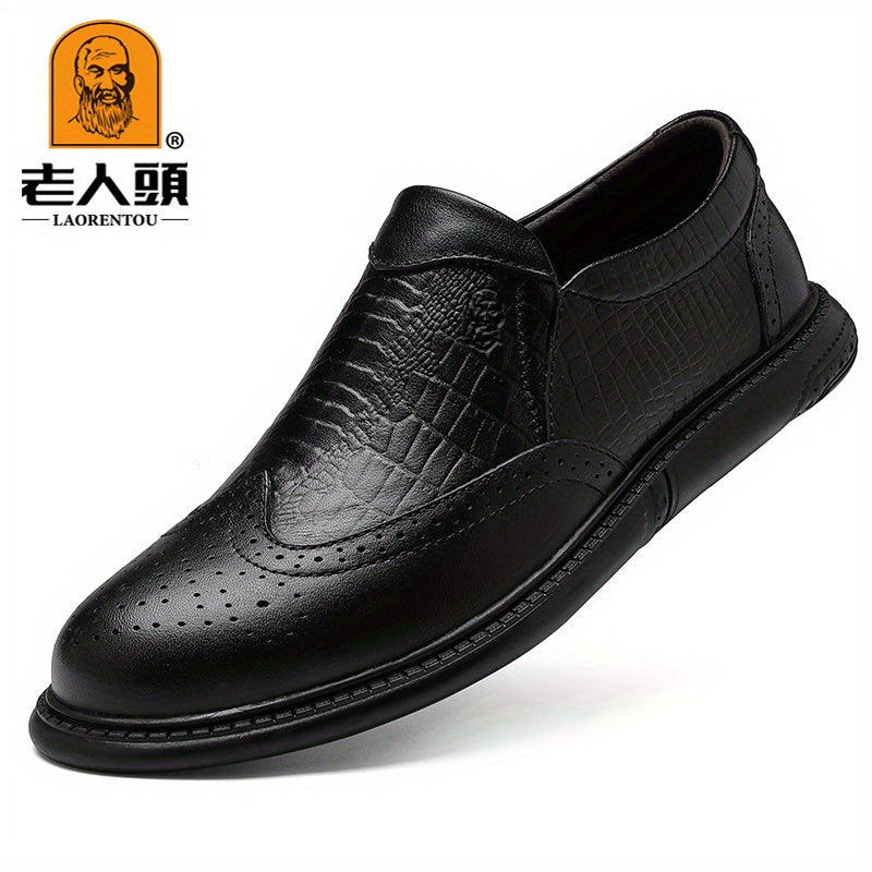 Men's Leather Oxford Shoes British Style Non Slip Dress Shoes