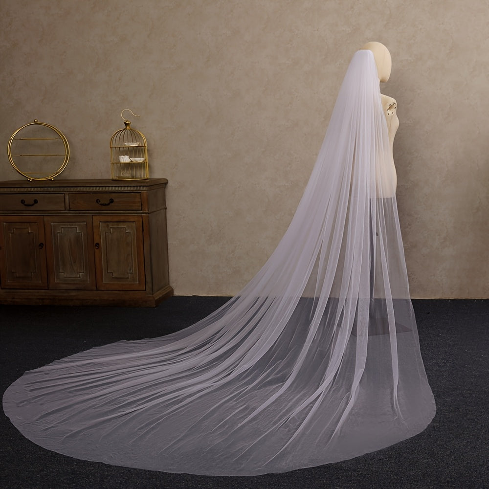 Cathedral Length Bridal Veil Soft Nylon Wedding Accessory