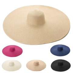 Large Brim Straw Hat Solid Breathable Casual Sun Hat