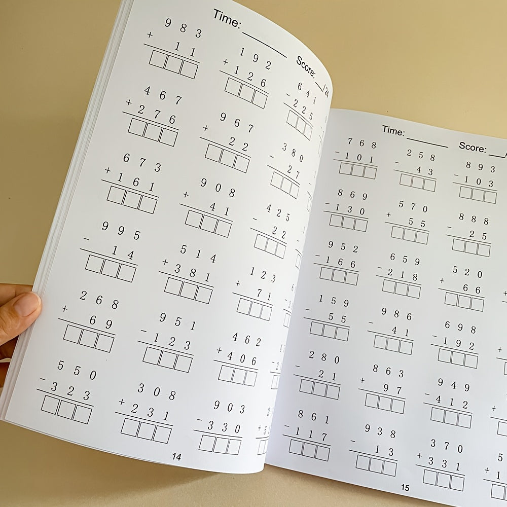 Math Workbook: Addition & Subtraction Within 1000 Practice Worksheets