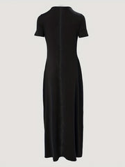 Slogan & Figure Print Maxi Dress With Pockets