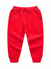 Boys Active Cotton Sweatpants Elastic Waist Sports Pants