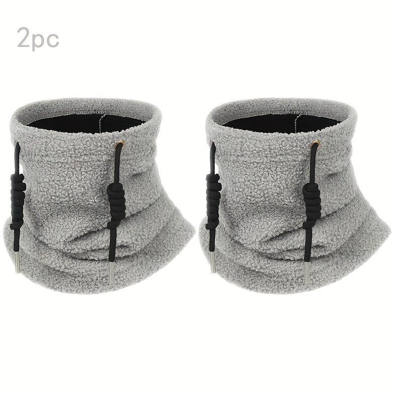 2pcs Unisex Neck Gaiters Windproof Balaclavas for Outdoor Cycling Brown