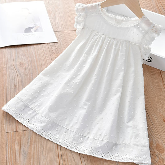Girls Floral Embroidery Summer Dress