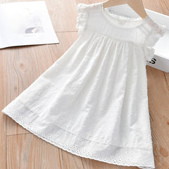 Girls Floral Embroidery Summer Dress
