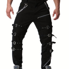 Men's Vintage Cargo Pants Zipper Cotton Casual Trousers