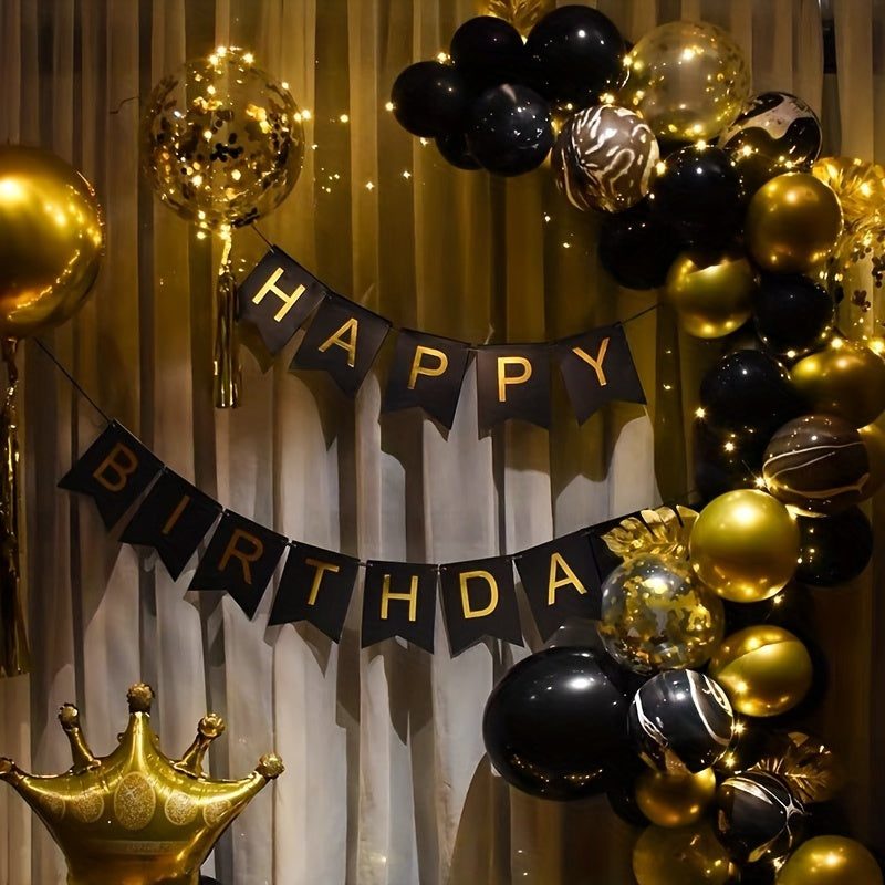 Golden Confetti Balloon Set for Birthday Party Decoration