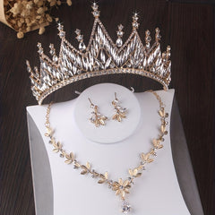 Crystal Bridal Headband Necklace Earrings Set Wedding Accessories