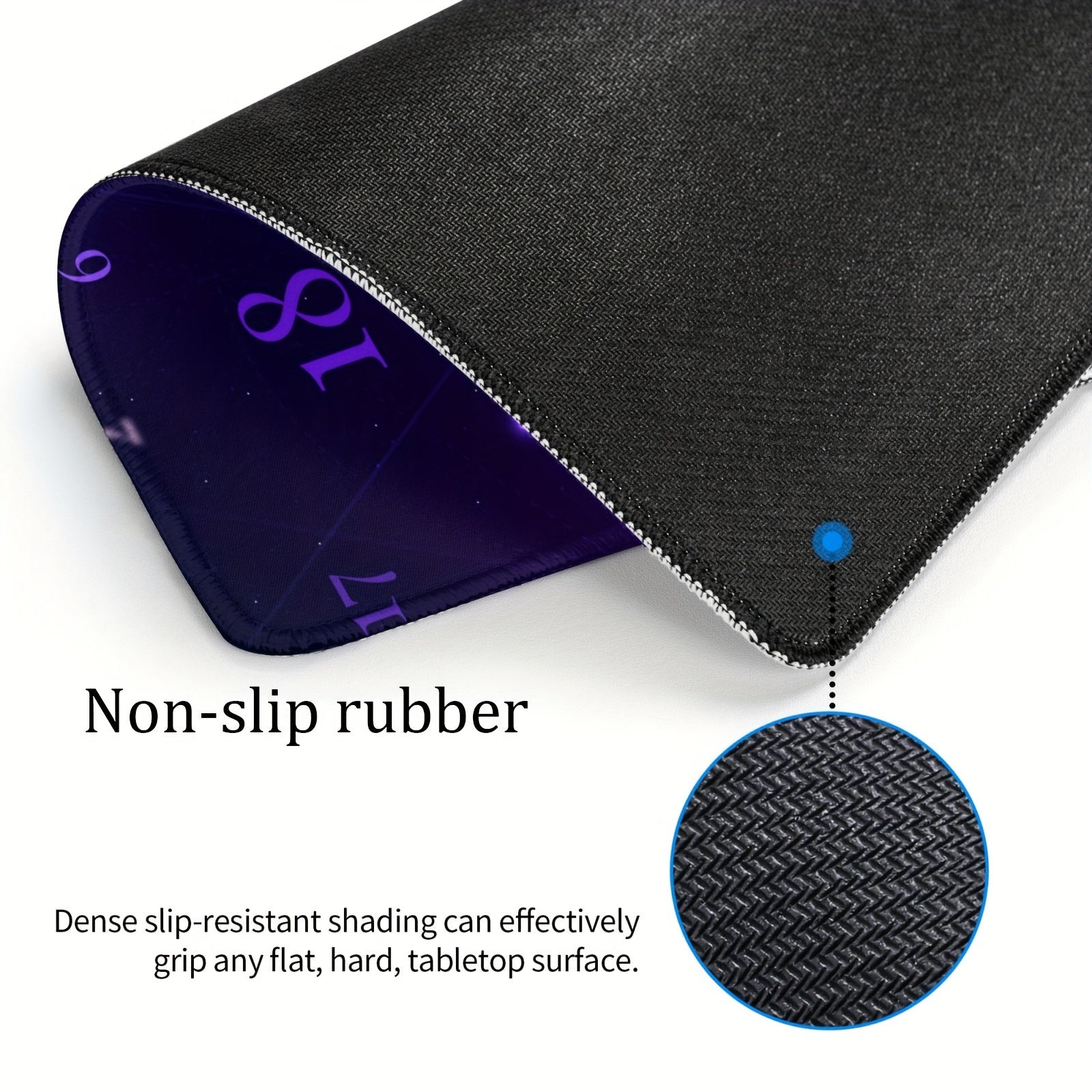 Square Mousepad 20x24cm Home Office Rubber Sewn Border Slide Mousepad