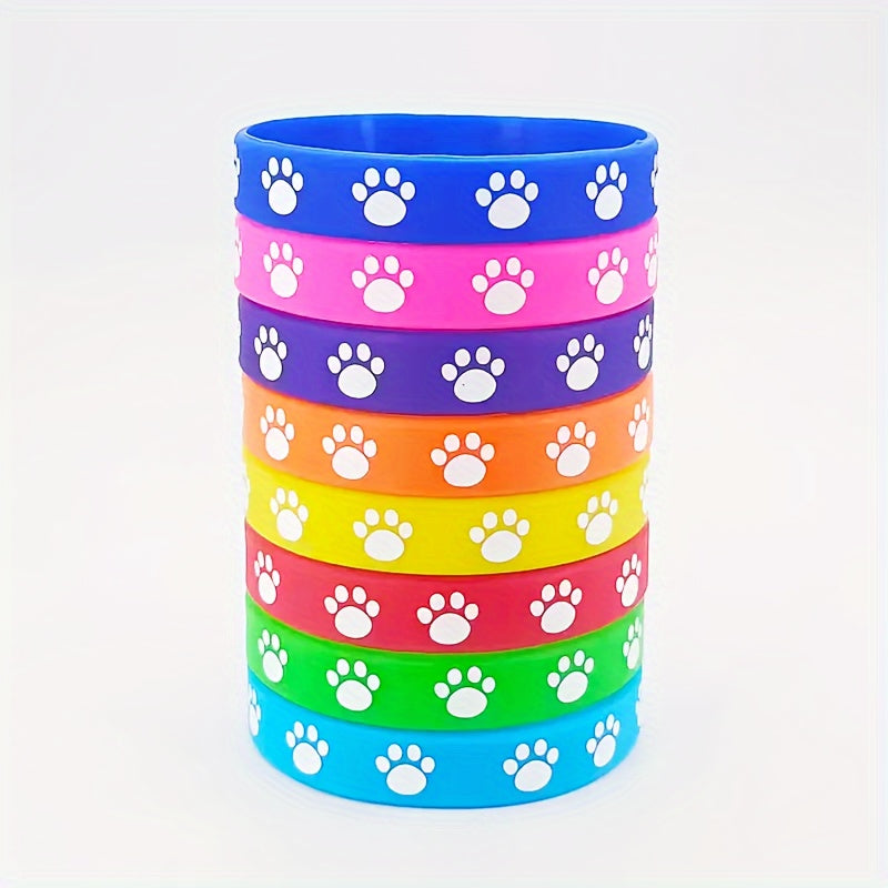 6pcs Animal Paw Print Wristbands Pet Care Bracelets