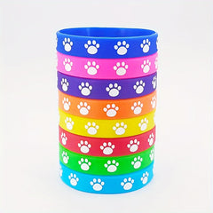6pcs Animal Paw Print Wristbands Pet Care Bracelets