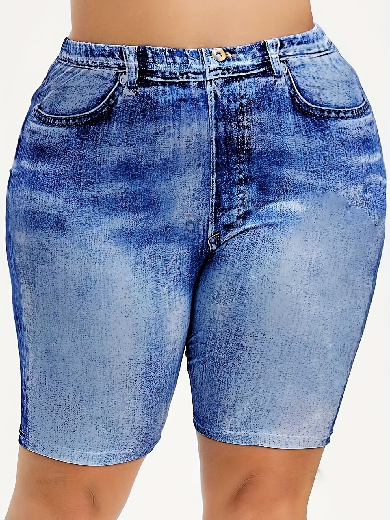 Denim Print High Waist Leggings for Women