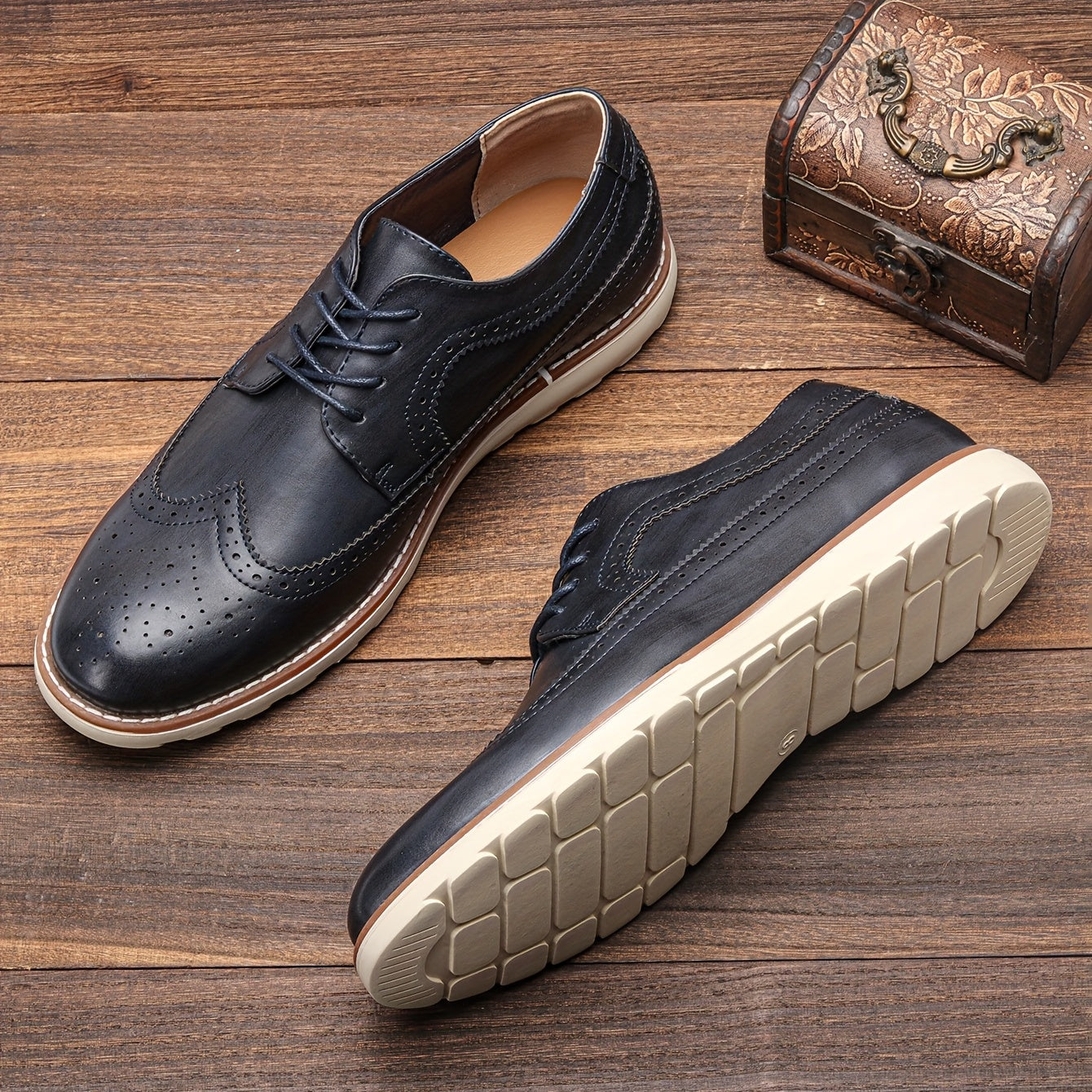 Men's Brogue Derby Shoes Non Slip Dress Shoes For Wedding Business