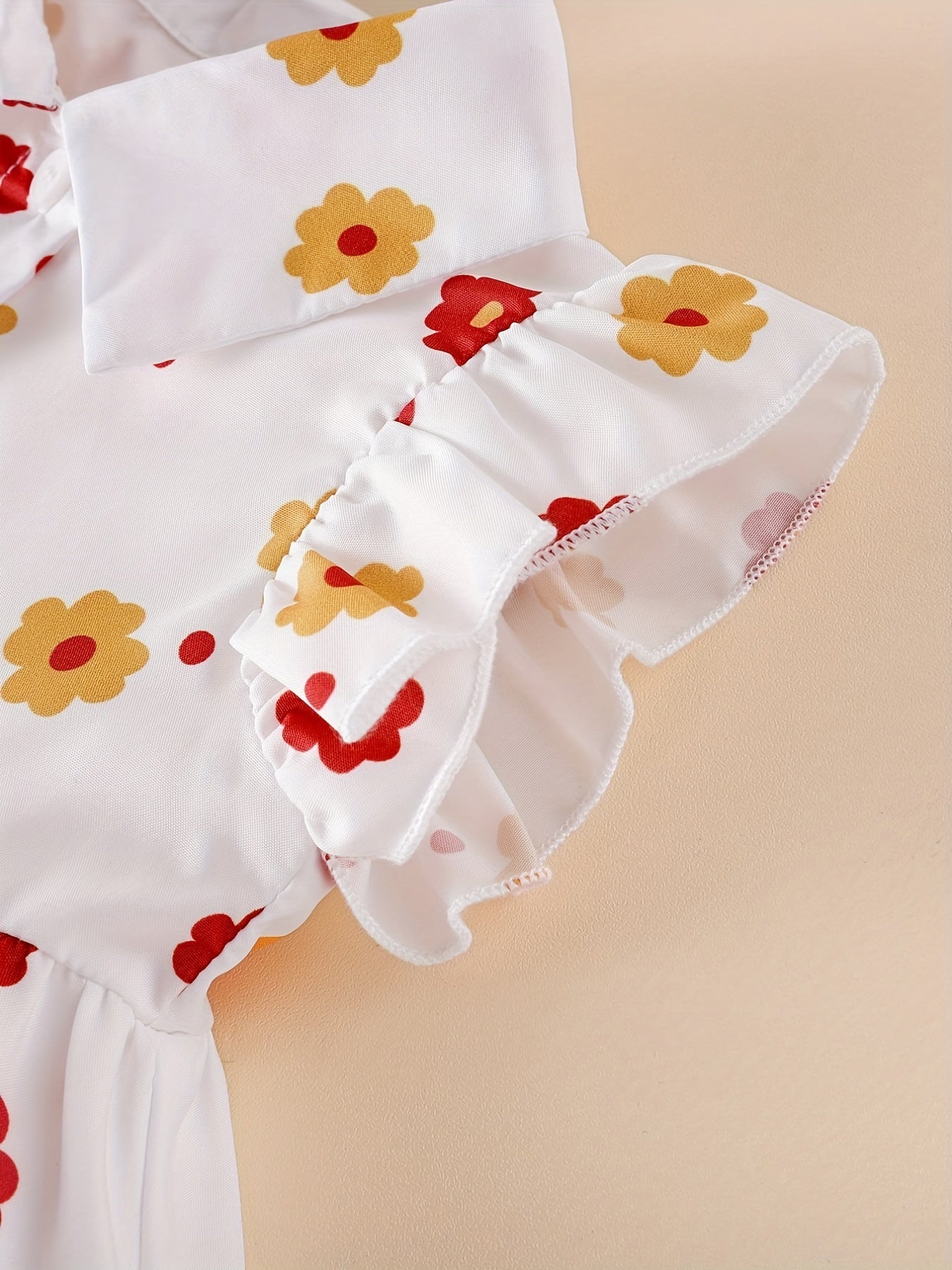 Infant Baby Floral Flutter Sleeve Dress