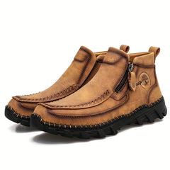Men's Zipper Hiking Boots, Durable & Comfy for Camping