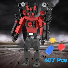 Toilet TV Man Building Blocks Fun Gift