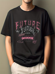 Men's Cartoon Hip Pop Print T-shirt Active Casual Crew Neck Tee