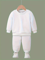 Girls 2pc Crew Neck Long Sleeve Sweatshirt and Sweatpants Set