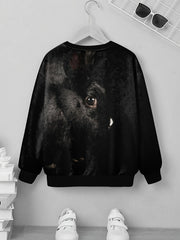 Rabbit 3D Print Boys Sweatshirt Long Sleeve Pullover Top