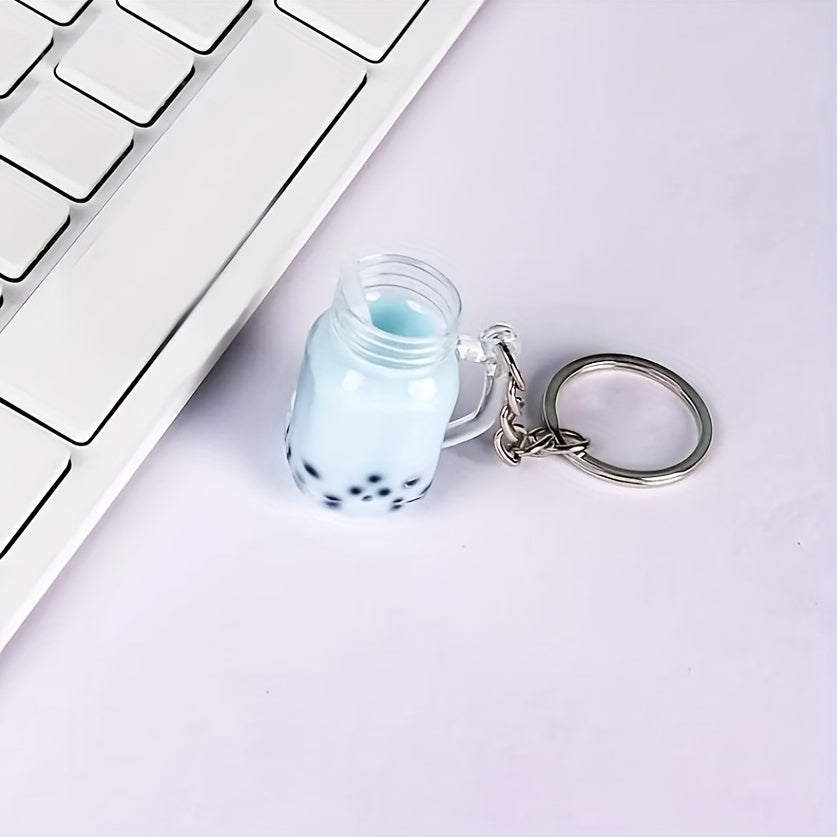Cartoon Pearl Milk Tea Keychain Bag Pendant
