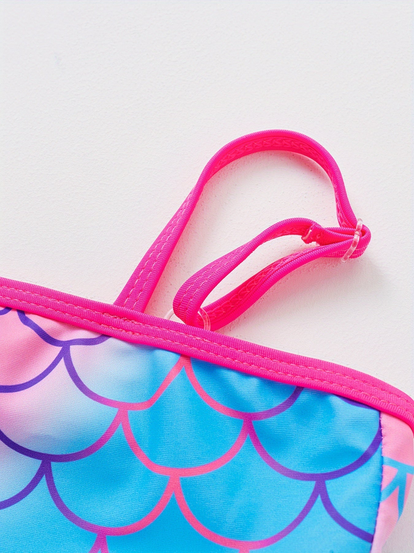 Toddler Girls Fish Scale Graphic One Piece Swimsuit