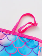 Toddler Girls Fish Scale Graphic One Piece Swimsuit