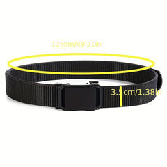 Men's Nylon Belt Alloy Outdoor Automatic Plate Buckle Belt
