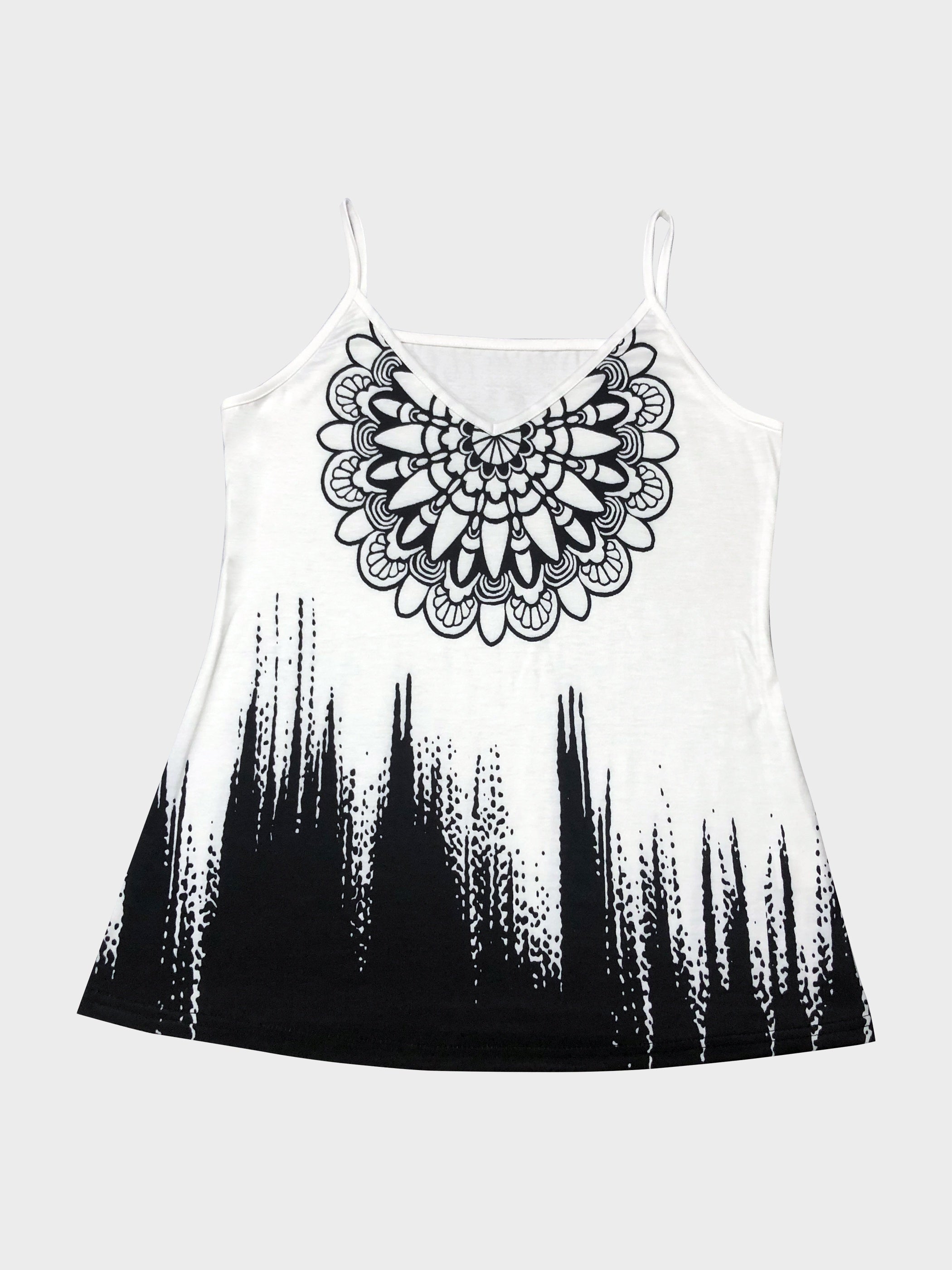 Floral Print Spaghetti Strap Top Casual V Neck Sleeveless Cami Top