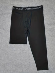 Men's Asymmetric Compression Pants 3pcs Set Quick Dry Leggings for Fitness