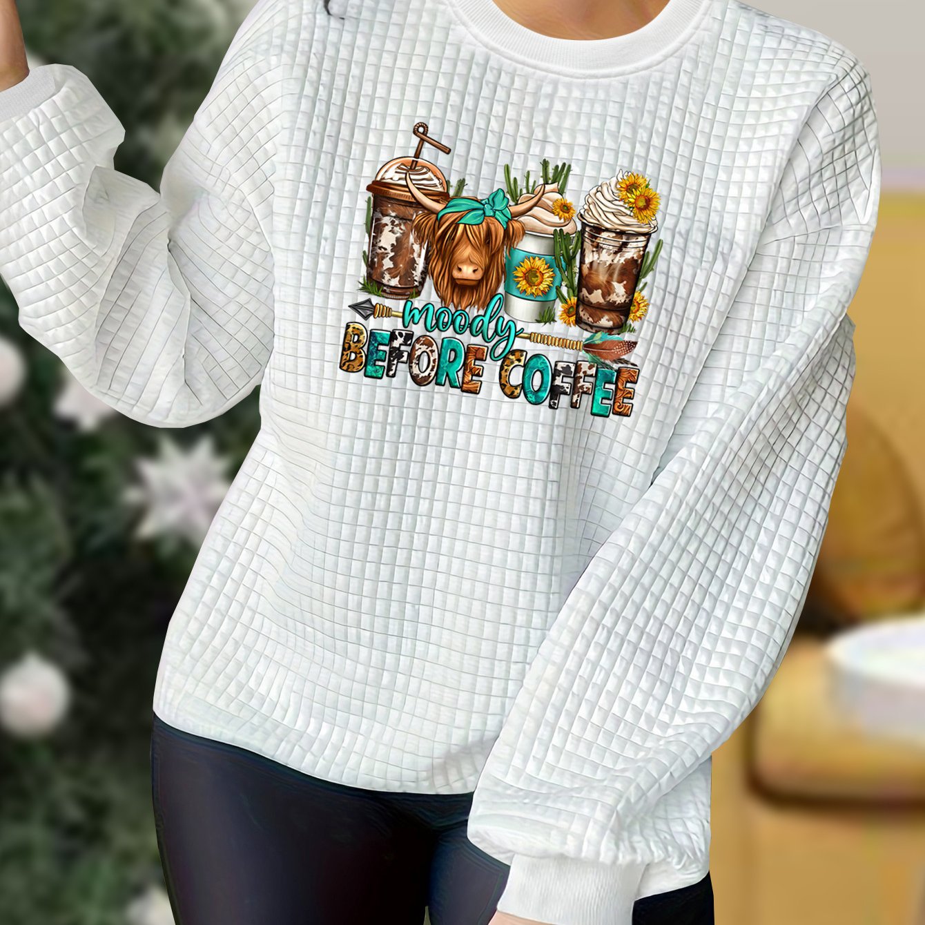 Women's Long Sleeve Graphic Print Pajama Top